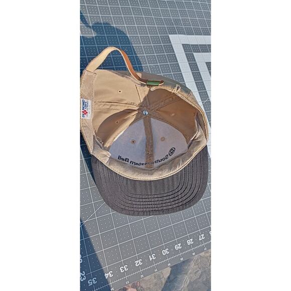 Vintage Southwestern Bell Strap-back baseball cap Khaki black Diamond Caps Numo - Picture 4 of 6